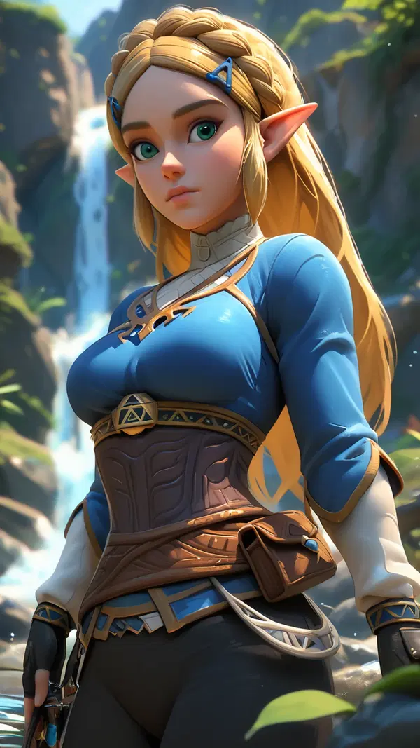 zelda cosplay nude - Breathless From Every Kiss - AI generated portrait image in 1080x1920 resolution by Anonymous Creator