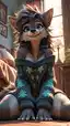 hot furry female - This Midnight With No Easy Exit - AI generated portrait image in 1080x1920 resolution by @anon