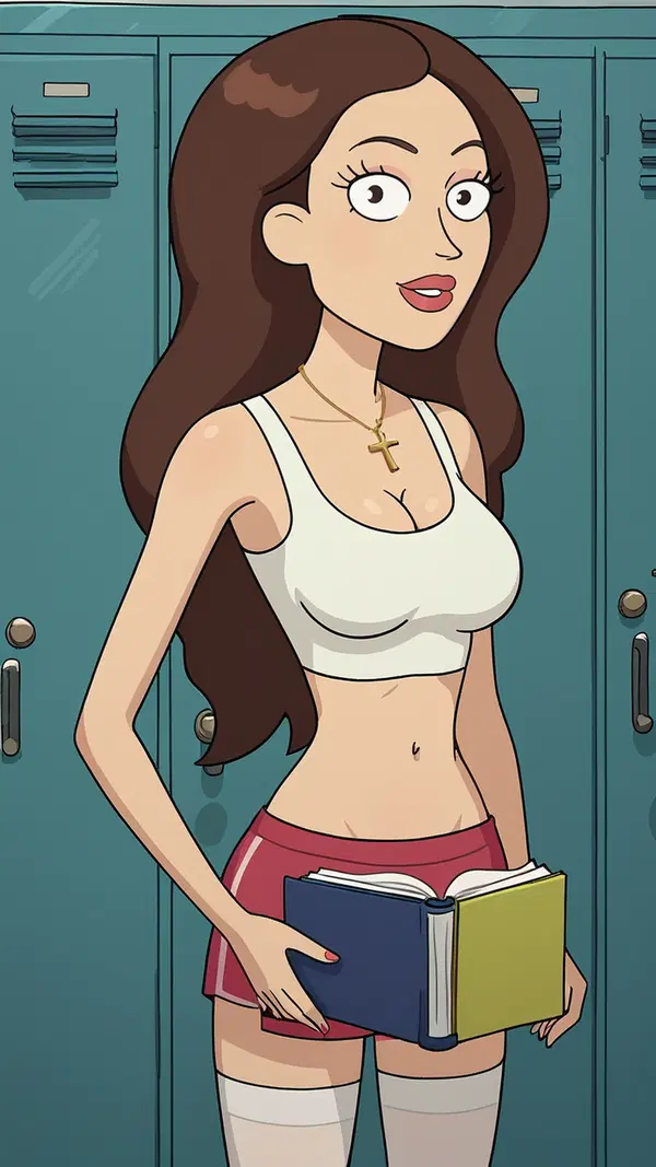 rick and morty tricia - The Friction That Stayed After Midnight - AI generated portrait image in 1080x1920 resolution by @anon