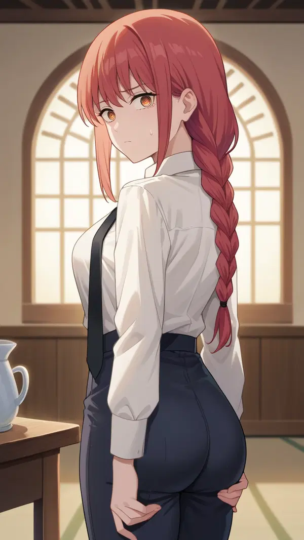 makima fart hentai - The Danger That Pressed Against the Dark - AI generated portrait image in 1080x1920 resolution by @anon