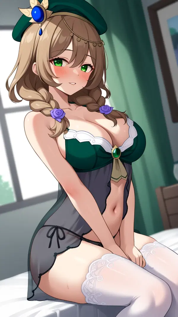 anime hentai 3d genshin impact - The Shape Fire Takes at Night - AI generated portrait image in 1080x1920 resolution by @anon