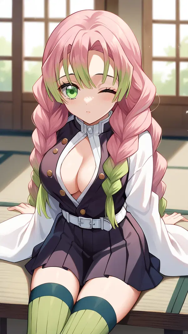 mitsuri and obanai nude - Desire Taller Than Every Wall I Built - AI generated portrait image in 1080x1920 resolution by @anon