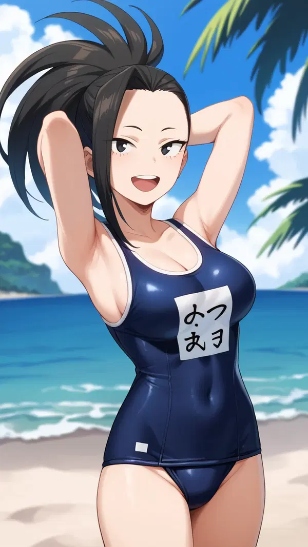 momo yaoyorozu mha - The Static That Wrote Itself in Smoke - AI generated portrait image in 1080x1920 resolution by @anon