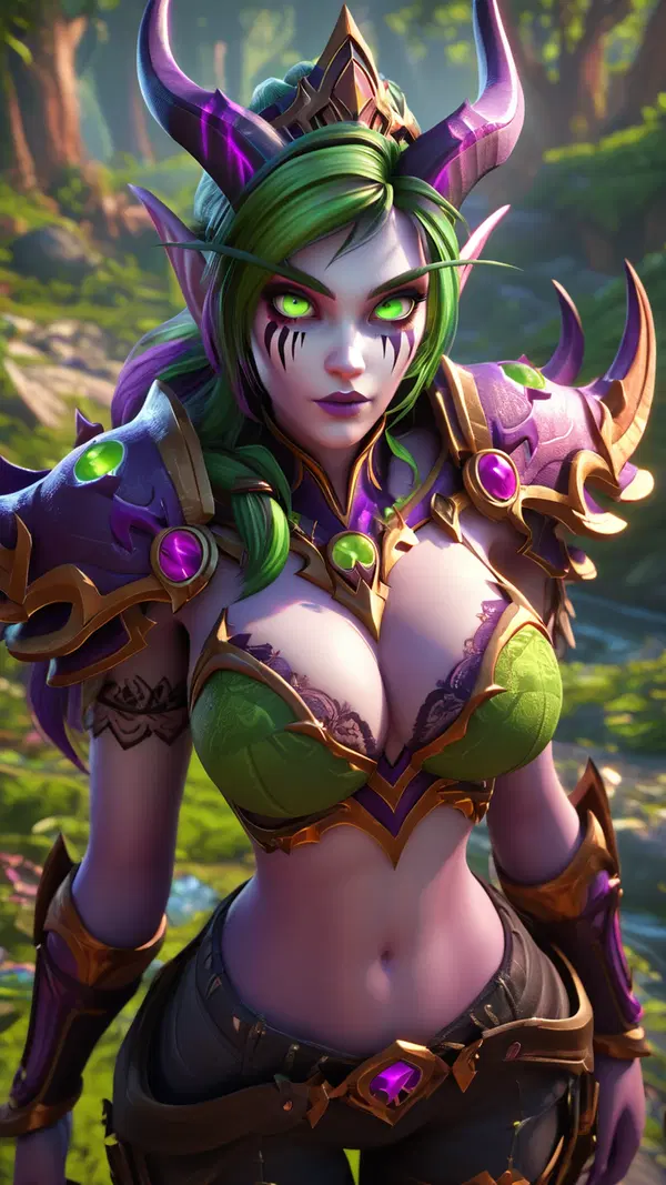 world of warcraft nude patch - Lust That Rises With the Moon - AI generated portrait image in 1080x1920 resolution by @anon
