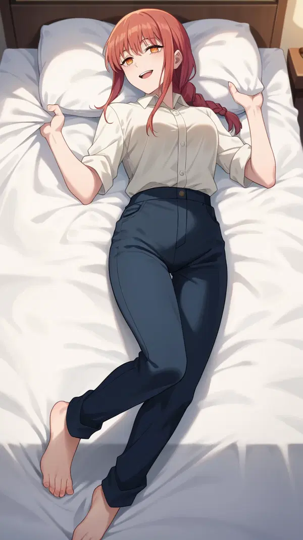makima ai sex - The Static That Made Shadows Feel Warm - AI generated portrait image in 1080x1920 resolution by @anon