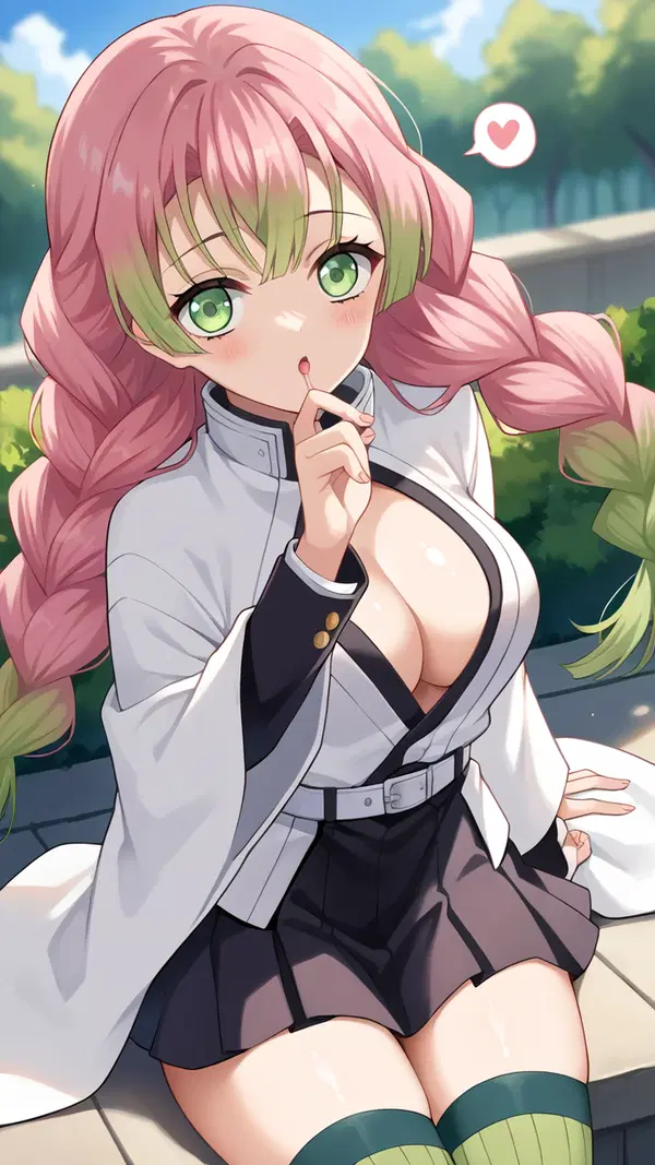 mitsuri vs hantengu sex - The Secret That Outran the Morning - AI generated portrait image in 1080x1920 resolution by @anon