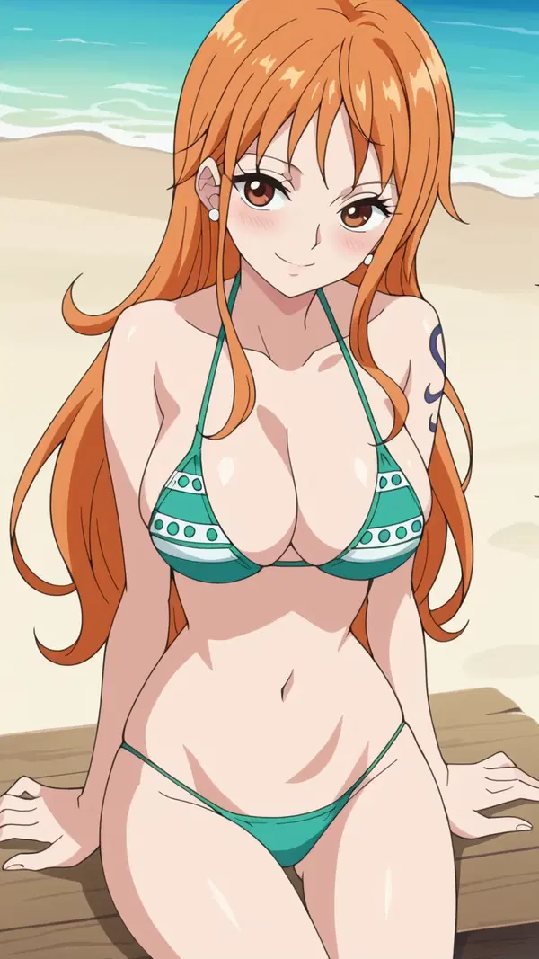 one piece nami erotic - Heat That Has Always Been There - AI generated portrait image in 1080x1920 resolution by @anon