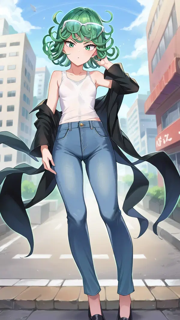 tatsumaki ai nude - The Danger That Stayed Too Close - AI generated portrait image in 1080x1920 resolution by Anonymous Creator