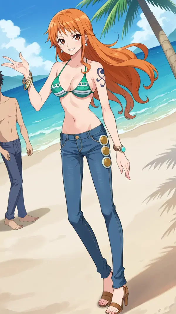 nami one piece shirt - A Night That Changed the Room - AI generated portrait image in 1080x1920 resolution by @anon