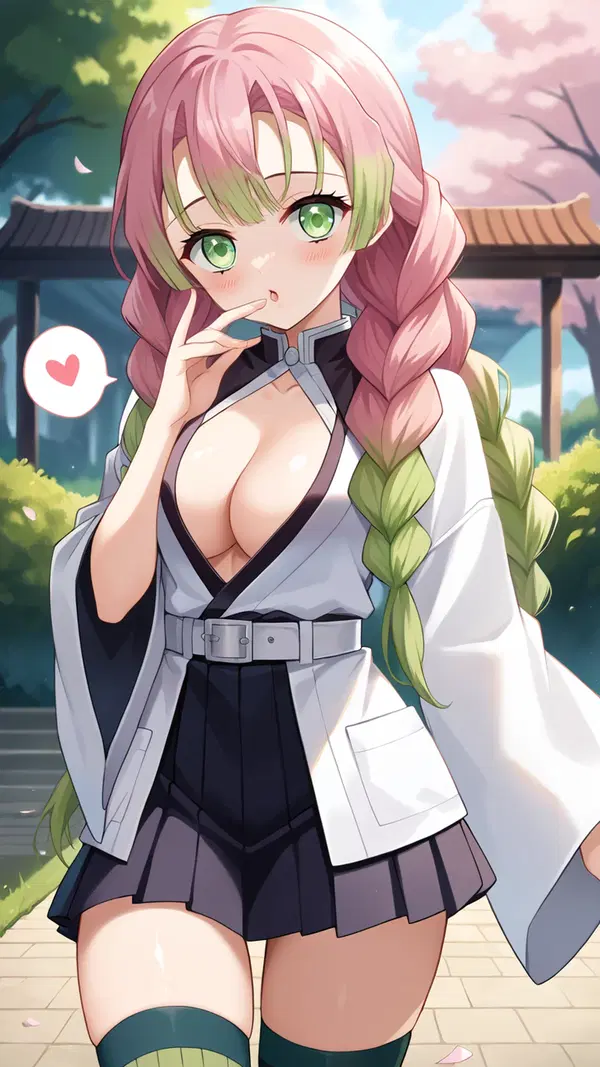 obanai sex mitsuri - Fire That Consumes the Night - AI generated portrait image in 1080x1920 resolution by @anon