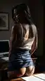 sexy girlfriend ai chat - The Danger That Pressed Against the Dark - AI generated portrait image in 1080x1920 resolution by @anon
