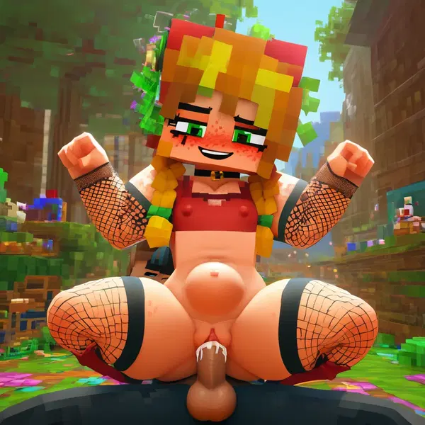 minecraft porn hentai - A Midnight Built From Magnet - AI generated square image in 1080x1080 resolution by @anon