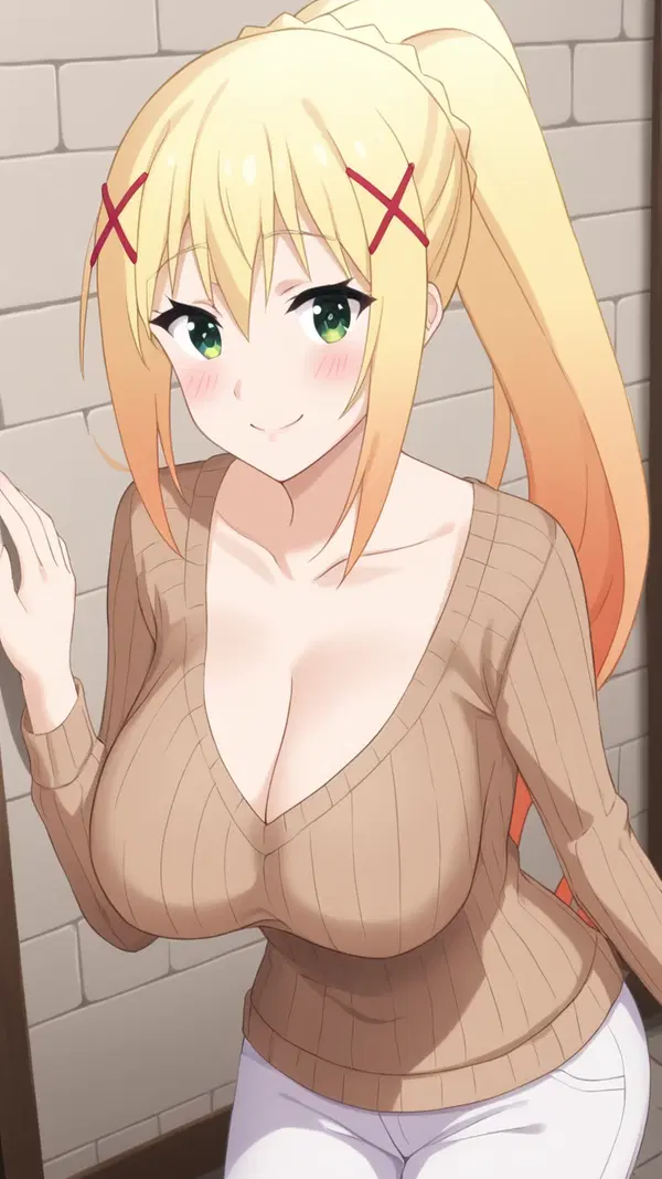 darkness konosuba abs - A Temptation Too Deep to Escape - AI generated portrait image in 1080x1920 resolution by Anonymous Creator