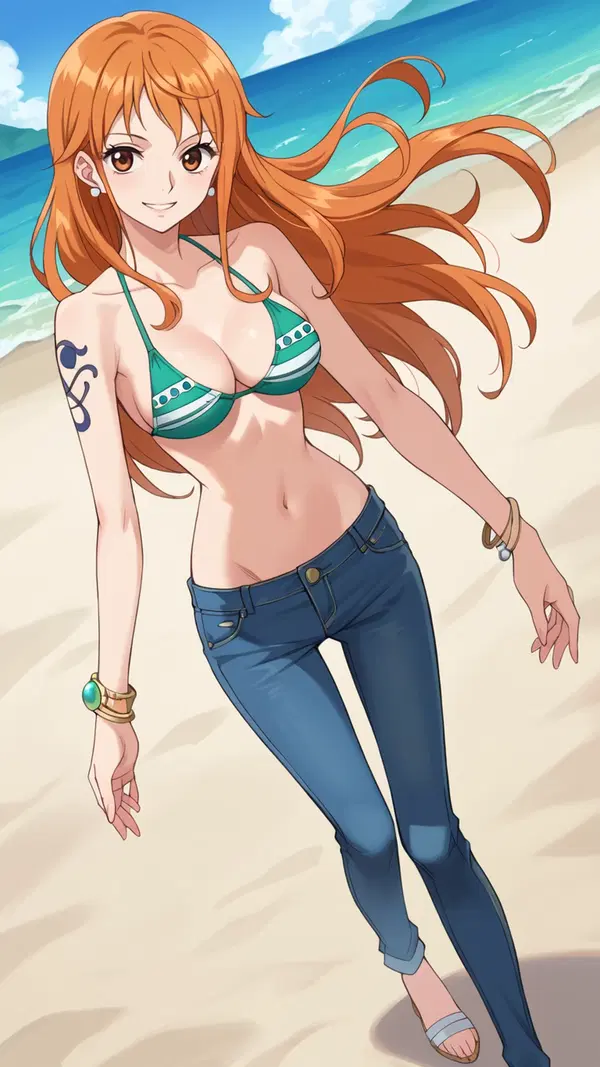 one piece nami punk hazard - The Reverie That Held the Door Open - AI generated portrait image in 1080x1920 resolution by @anon