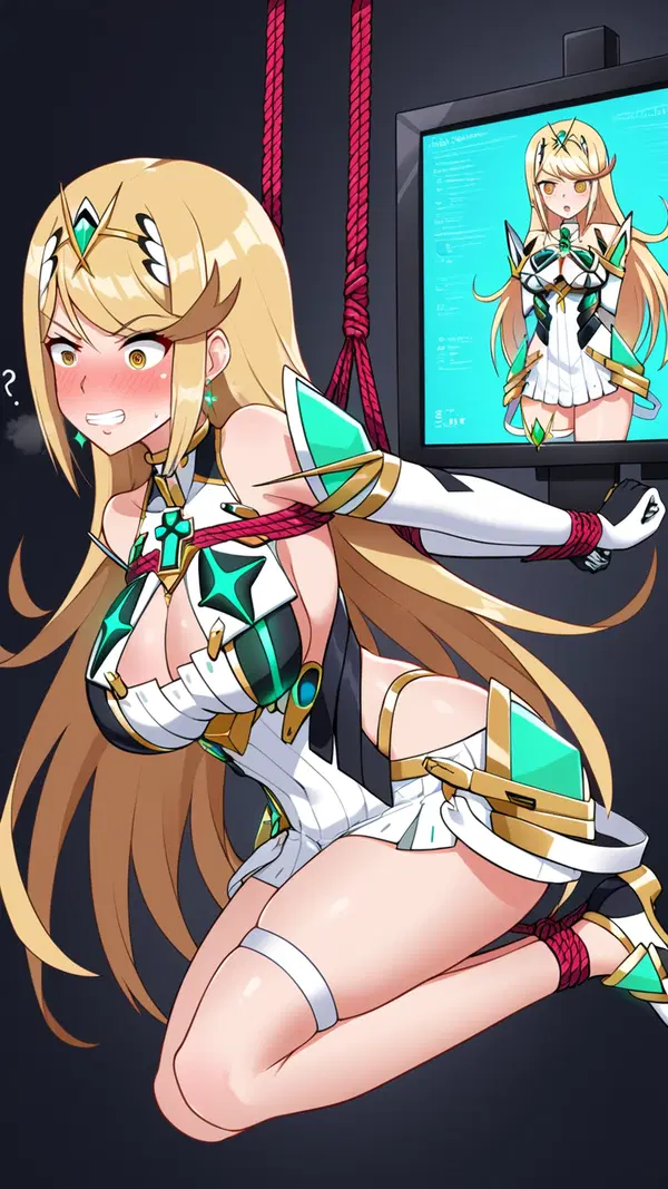 ssbu pyra and mythra - A Dangerous Kind of Desire - AI generated portrait image in 1080x1920 resolution by @anon