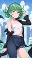 one punch man tatsumaki x saitama - Pleasure That Rewrites the Rules - AI generated portrait image in 1080x1920 resolution by @anon