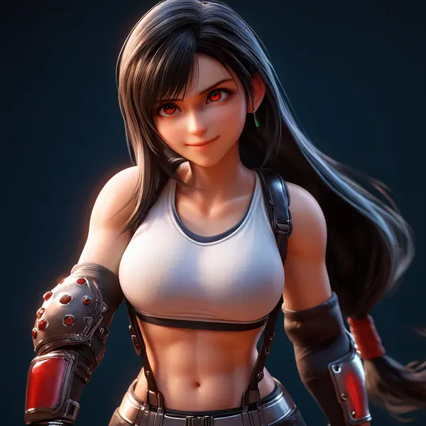 wallpaper tifa lockhart - A Shadow That Made the Night Lean Closer - AI generated square image in 1080x1080 resolution by @anon