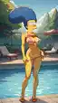 os simpsons marge - A Pull That Made Hunger Look Holy - AI generated portrait image in 1080x1920 resolution by Anonymous Creator