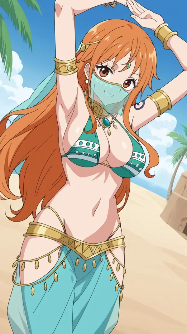 timeskip nami one piece - A Drift That Knew Where to Find Me - AI generated portrait image in 1080x1920 resolution by @anon