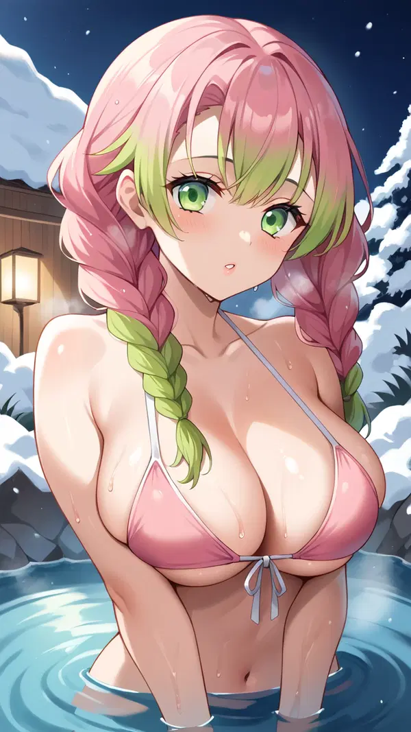 mitsuri x zohakuten animation hentai - A Midnight That Taught the Dark to Answer - AI generated portrait image in 1080x1920 resolution by @anon
