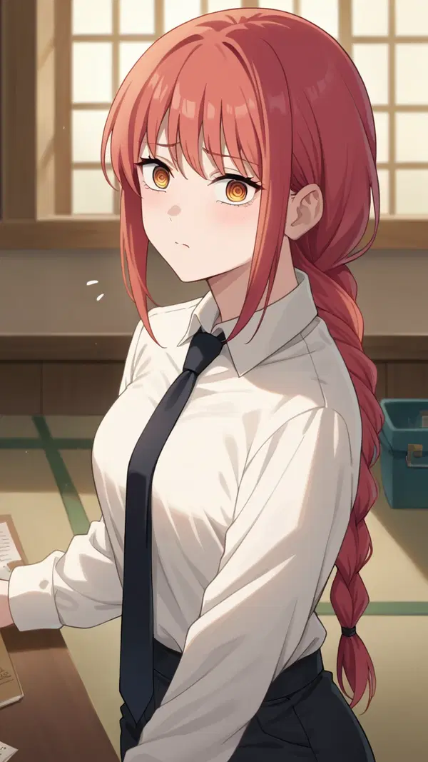 makima hot sex - The Static That Pulled Me Under - AI generated portrait image in 1080x1920 resolution by Anonymous Creator