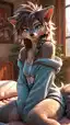 furry ai generated - A Darkness That Made the Night Lean Closer - AI generated portrait image in 1080x1920 resolution by @anon
