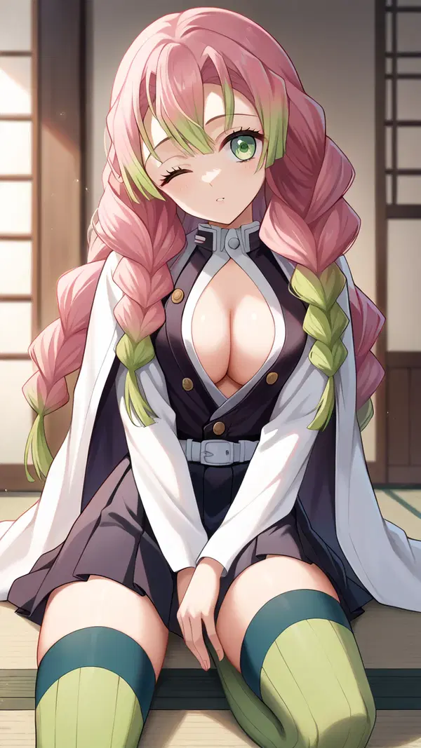 mitsuri uses her secret technique porn - The Longing That Made the Night Lean Closer - AI generated portrait image in 1080x1920 resolution by @anon