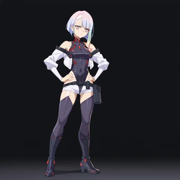 lucy cyberpunk cosplay xxx - A Danger That Opened in Shadow - AI generated square image in 1080x1080 resolution by @anon