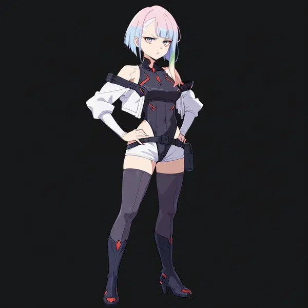 lucy cyberpunk smoking - The Flame That Made Control Disappear - AI generated square image in 1080x1080 resolution by @anon