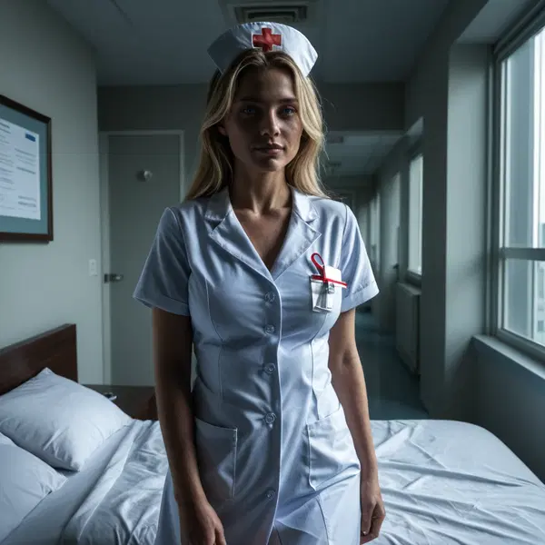 ruined nurse nude - The Darkness That Forgot How to Leave - AI generated square image in 1080x1080 resolution by @anon