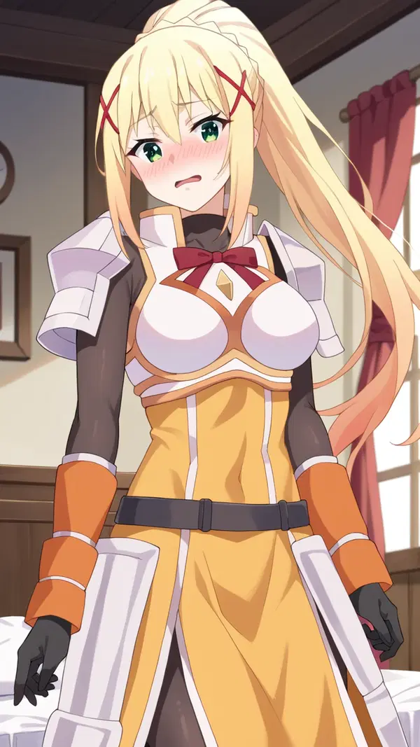 game hentai konosuba - A Shiver That Felt Too Close to Name - AI generated portrait image in 1080x1920 resolution by @anon