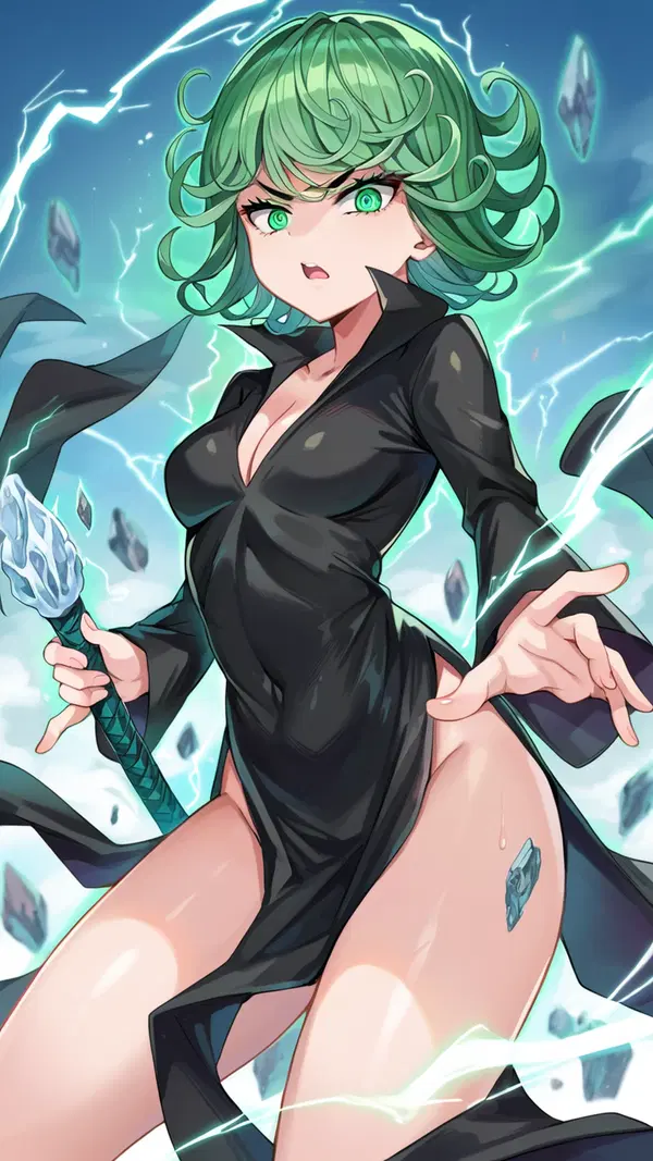 tatsumaki pirn - Forbidden Touch Too Addictive - AI generated portrait image in 1080x1920 resolution by @anon