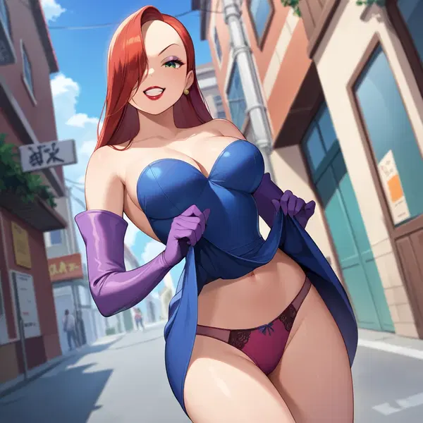 jessica rabbit porn cosplay - The Fall That Left a Mark - AI generated portrait image in 1080x1920 resolution by @anon