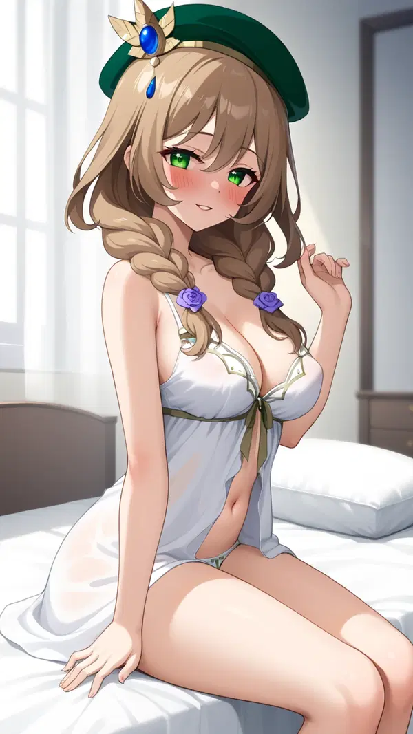 genshin impact amber r34 - A Velvet That Made the Air Remember - AI generated portrait image in 1080x1920 resolution by @anon