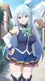 aqua konosuba body pillow - A Glow That Waited Behind My Eyes - AI generated portrait image in 1080x1920 resolution by @anon