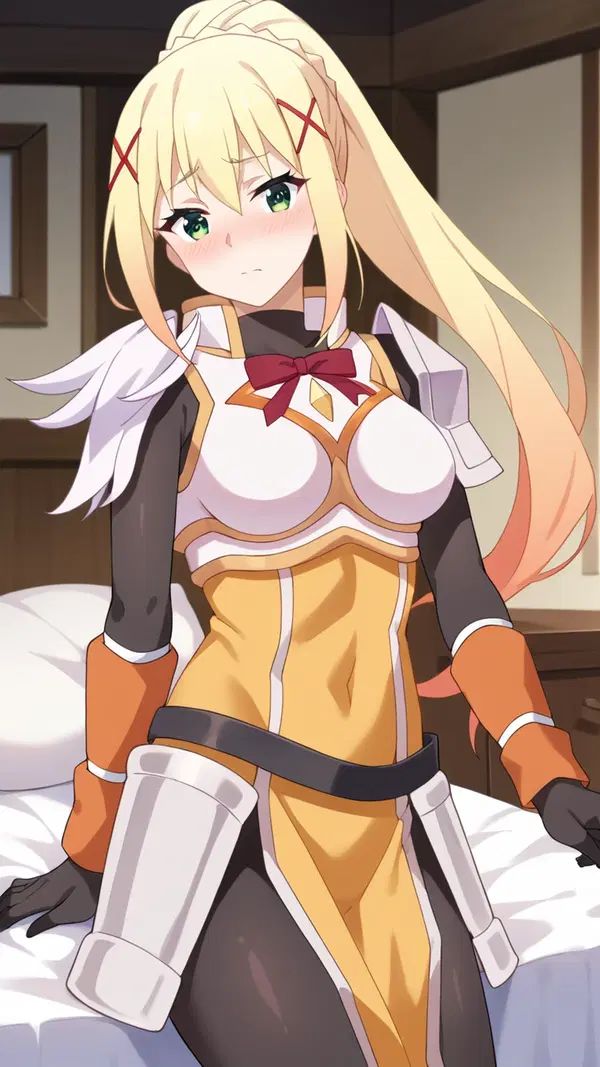 konosuba -god's blessing on this wonderful world! darkness - The Gravity That Outran the Morning - AI generated portrait image in 1080x1920 resolution by @anon