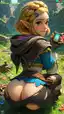 legend of zelda saria porn - A Depth That Burned Without Sound - AI generated portrait image in 1080x1920 resolution by @anon