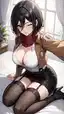 Mikasa Ackerman porn - A Restlessness That Made the Air Remember - AI generated portrait image in 1080x1920 resolution by @anon