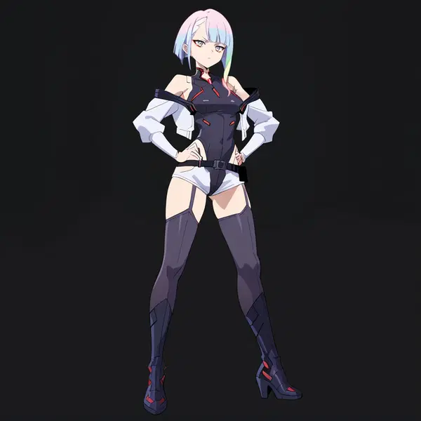 cyberpunk edgerunner lucy and david - The Burn That Stays for Days - AI generated square image in 1080x1080 resolution by @anon