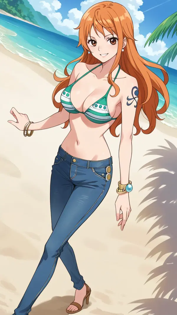 nami one piece dibujo - What Fever Does After Midnight - AI generated portrait image in 1080x1920 resolution by @anon