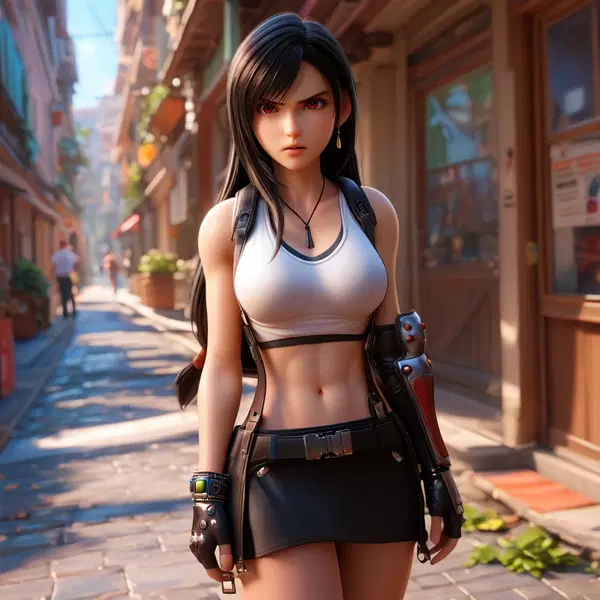 tifa lockhart shower - A Desire That Is Hard to Explain - AI generated square image in 1080x1080 resolution by @anon