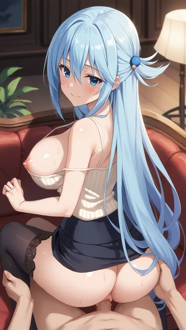 aqua konosuba - A Wildness That Followed Me Home - AI generated portrait image in 1080x1920 resolution by @anon