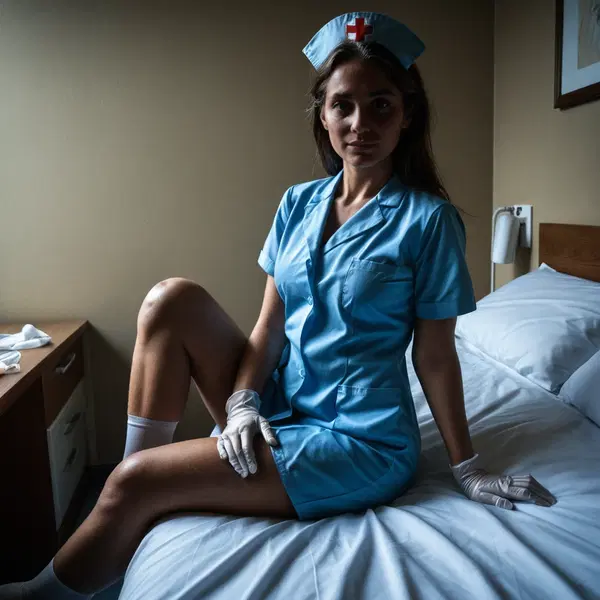 naked nurse selfie - The Promise That Left a Mark - AI generated square image in 1080x1080 resolution by @anon