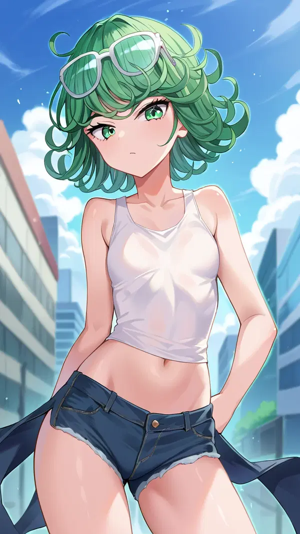 tatsumaki hot pictures - The Heat That Made Shadows Feel Warm - AI generated portrait image in 1080x1920 resolution by Anonymous Creator