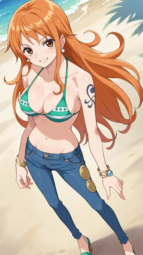 nami one piece evolution - The Pull That Never Goes Away - AI generated portrait image in 1080x1920 resolution by @anon