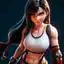 tifa lockhart earrings - A Fall That Turned Softly Dangerous - AI generated square image in 1080x1080 resolution by @anon