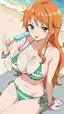 sexy nami one piece - The Desire I Cannot Outrun - AI generated portrait image in 1080x1920 resolution by Anonymous Creator