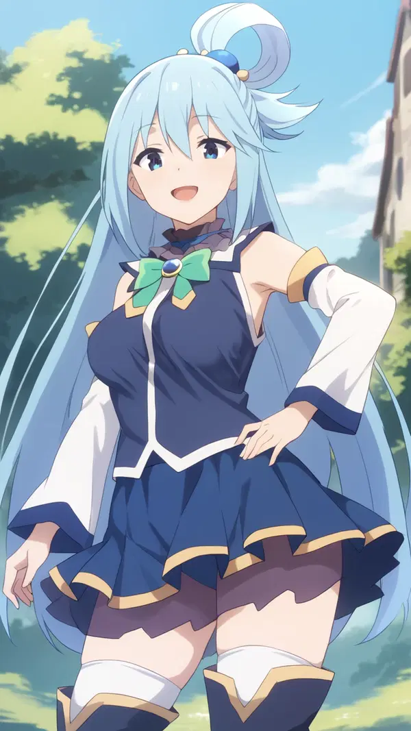aqua konosuba pelada - The Static That Turned the Key - AI generated portrait image in 1080x1920 resolution by @anon