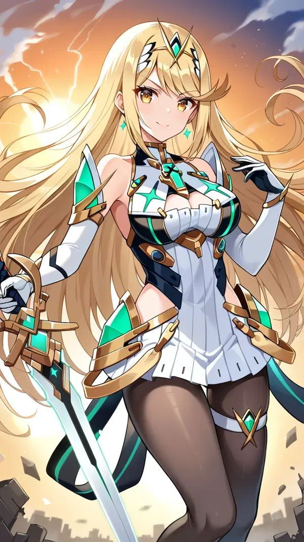 mythra fanart - The Desire That Finally Won - AI generated portrait image in 1080x1920 resolution by @anon