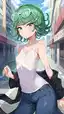 tatsumaki lewd - The Current That Made Hunger Look Holy - AI generated portrait image in 1080x1920 resolution by @anon